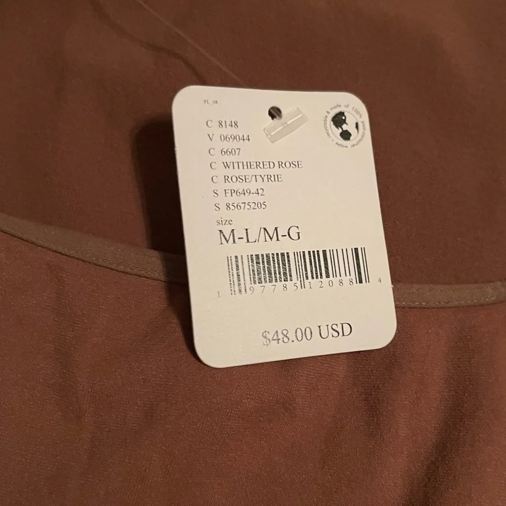 INTIMATELY FREE PEOPLE Low Back Seamless Long Sleeve in Withered Rose Sz M/L NWT